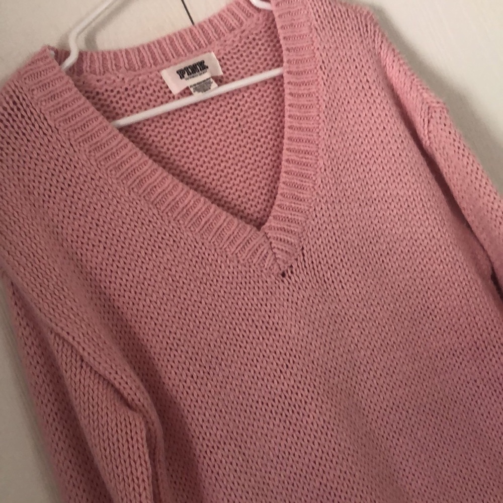 Women’s fall Y2k warm pink-crochet Sweater